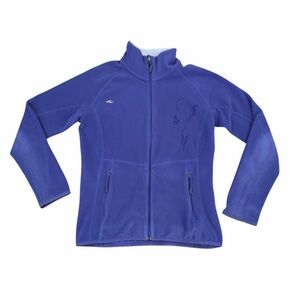 Kjus Fleece Jacket Floral Embroidered Accept Full Zip Womens Large Blue Purple